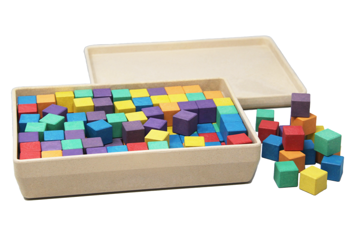 SOMA-Würfel, 2x2x2 cm, 150 farbige Würfel aus RE-WOOD®
