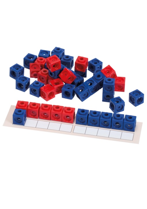 Systemsteckwürfel  rot/blau (50 Stück je Farbe)