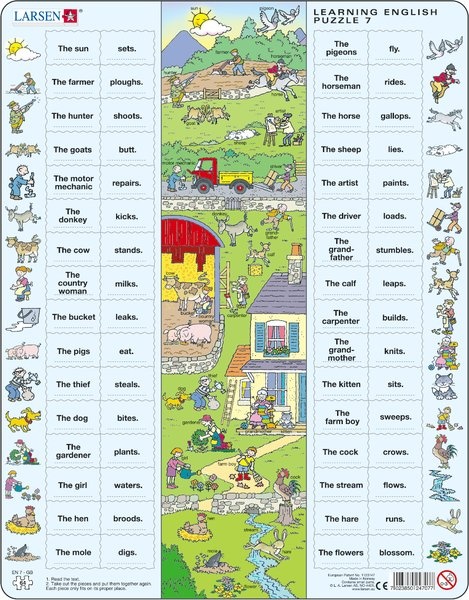 Puzzle - Learning English Puzzle 7, Format 36,5x28,5 cm, Teile 64