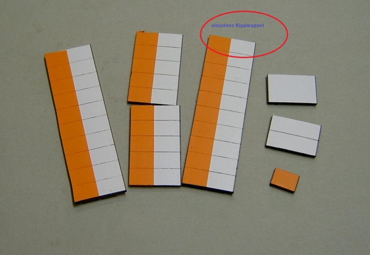 Magnetsymbol für Stundenplan, halb orange/halb weiß
