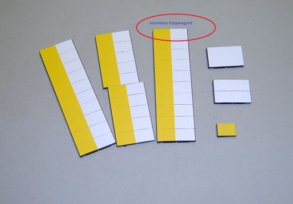 Magnetsymbol für Stundenplan, halb gelb-halb weiß