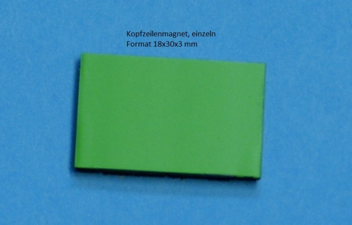 Kopfzeilenmagnet zur Kennzeichnung der Klasse 18x30mm, hellgrün