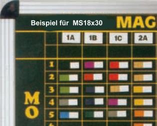 Kopfzeilenmagnet zur Kennzeichnung der Klasse 18x30mm, dunkelblau mit weißem Streifen