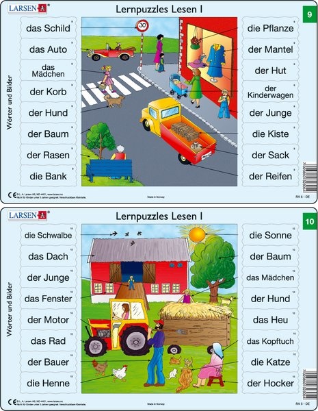 Puzzle - Lernpuzzles Lesen I (9 und 10) Format je Puzzle 28,5x18