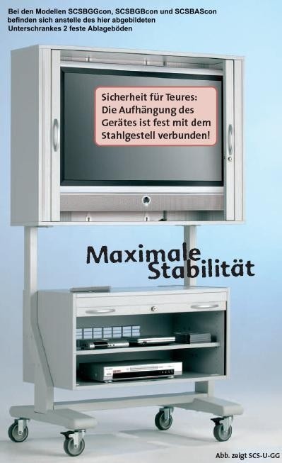 Fahrbarer Schrank für Flat-Screens bis 92cm Breite und 78cm Höhe