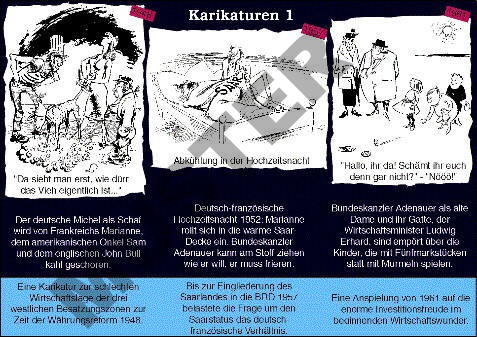 Einzeltransparent Karikaturen