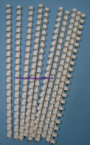Plastik-Binderinge, 16mm Ø, Farbe weiß, (100 Stück) für 150 Blat