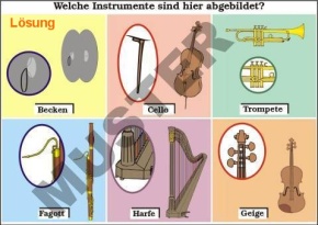 Transparentsatz Rätsel zur Instrumentenkunde